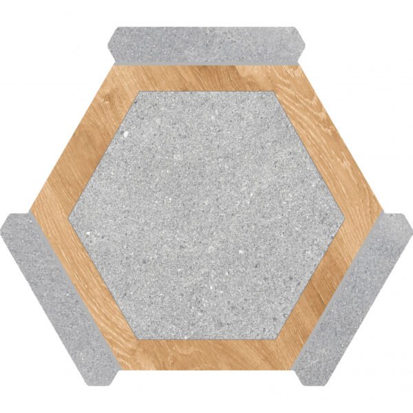 Monopole Avant Hexagon Tegels Oregon Gris Haya 22 x 25 CM Porselein