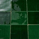 Glossy mosaic tiles dark green and light green