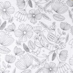 Differnz Flower douchegordijn 100% polyester - verzwaarde onderzoom - 120 x 200 cm - zwart/wit 31.010.35