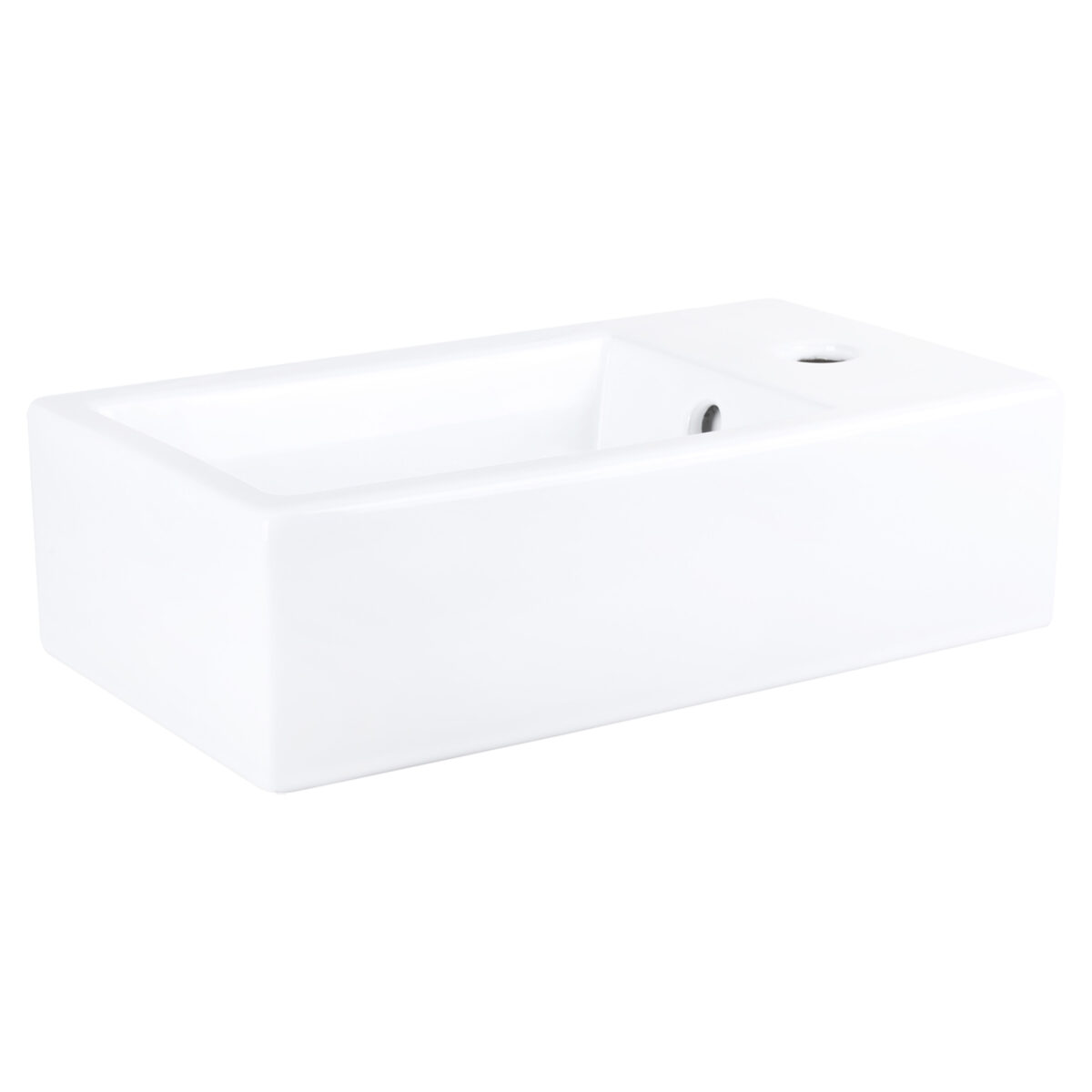 3840053 15 Differnz Force fonteinset keramiek - kraan gebogen - 40 x 22 x 11.5 cm - chroom