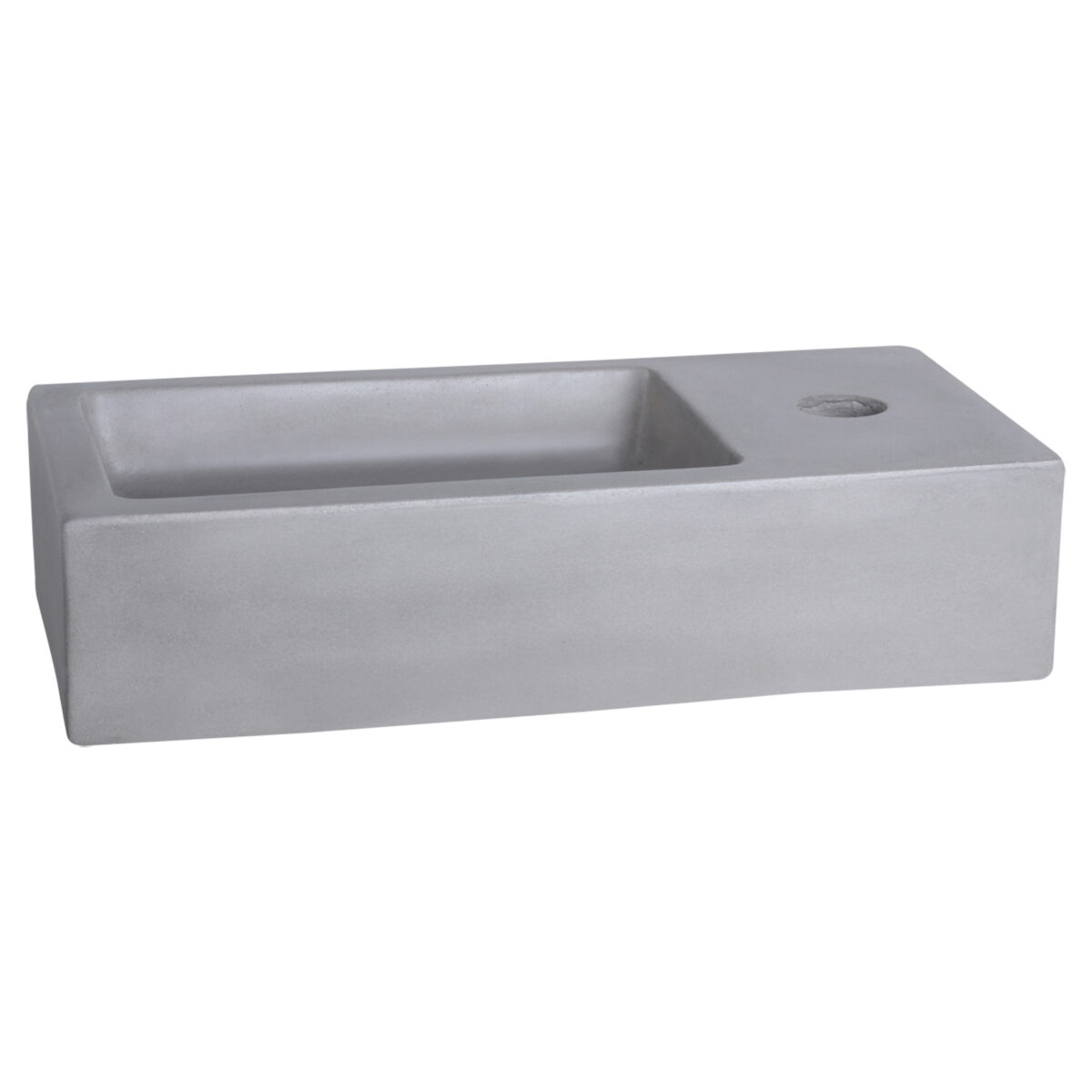 3840195 15 Differnz Ravo fonteinset beton lichtgrijs - kraan recht - met handdoekrek - 38.5 x 18.5 x 9 cm - mat chroom