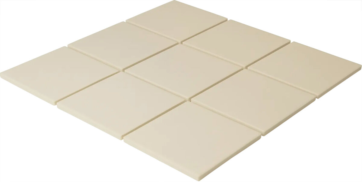 LO9510 White dynamic The Mosaic Factory London Mozaiek Tegel Vierkant - Wit Porselein Ongeglazuurd, R11 95x95x6 mm