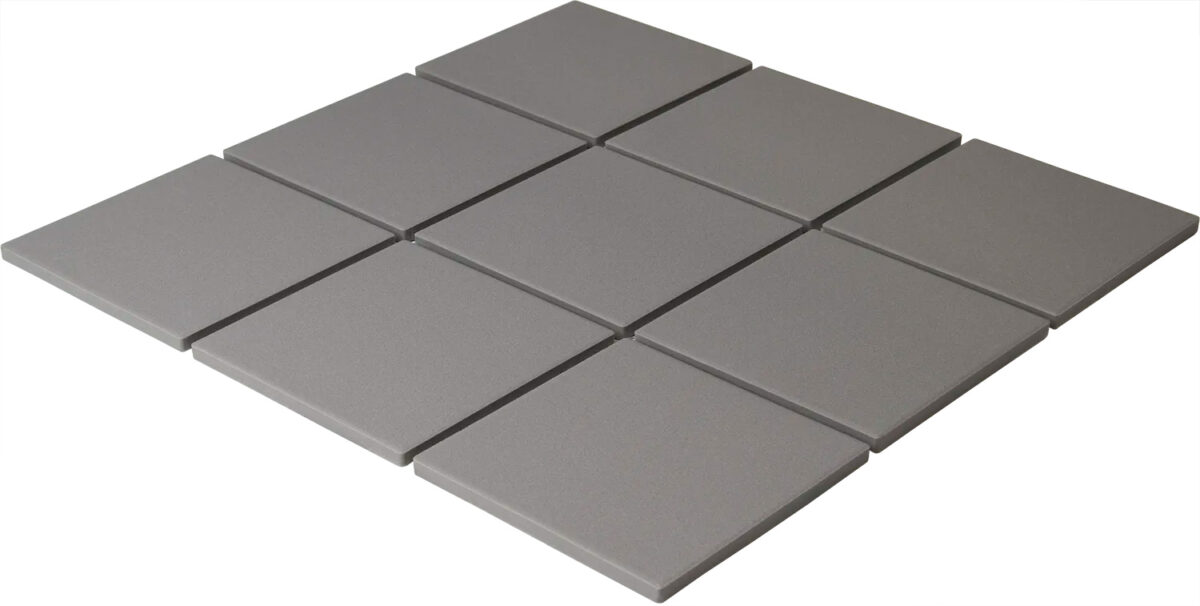 LO9515 Dark Grey dynamic The Mosaic Factory London Mozaiek Tegel Vierkant - Donker Grijs Porselein Ongeglazuurd, R11 95x95x6 mm