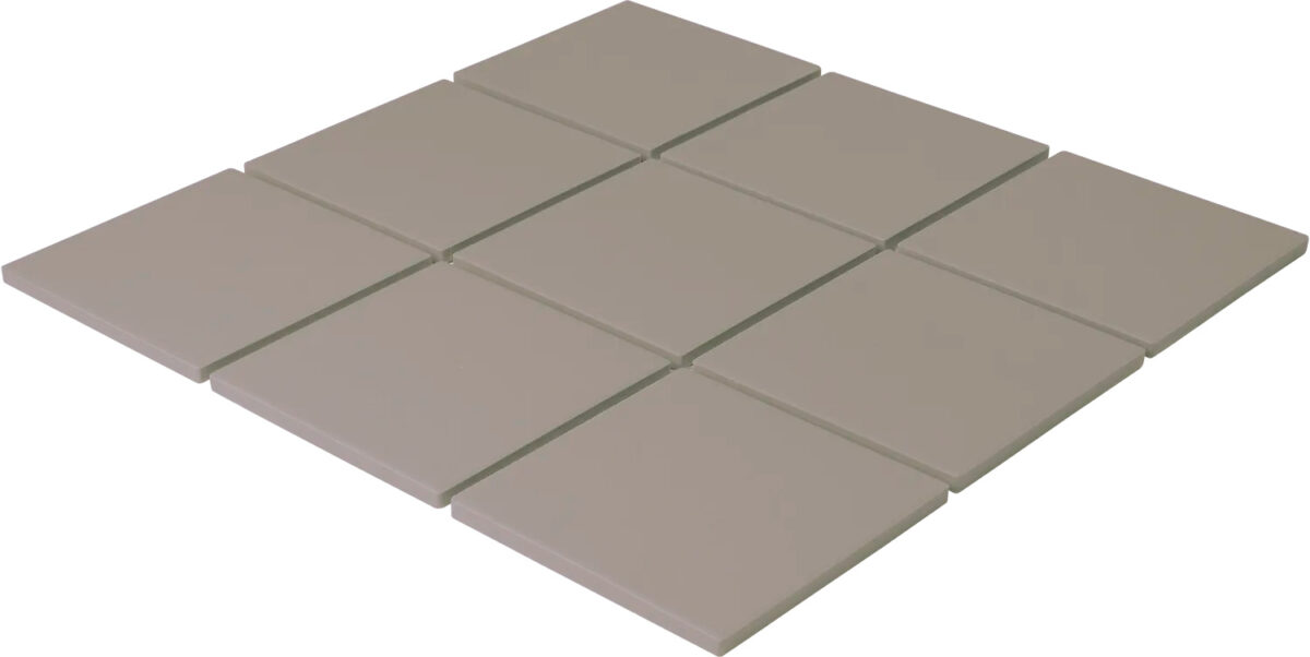 LO9529 Grey dynamic The Mosaic Factory London Mozaiek Tegel Vierkant - Grijs Porselein Ongeglazuurd, R11 95x95x6 mm