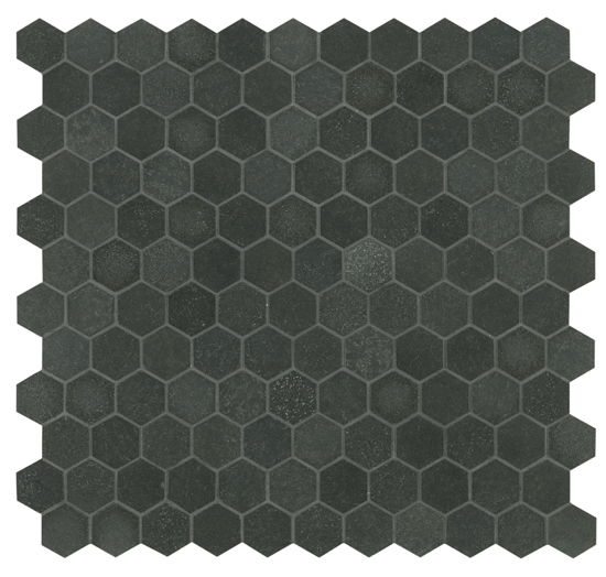 Mozaïektegel Ore Ceramics Basalt M-30 WAMoz.279X293 Basalt 7mm Mat Hexagon